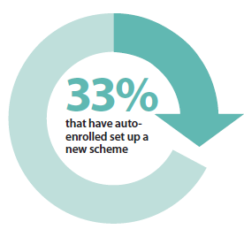 33% of those who have auto-enrolled set up a new scheme