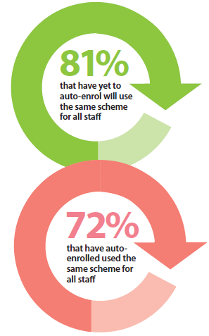 81% of employers that still have to auto-enrol will use the same scheme for all staff