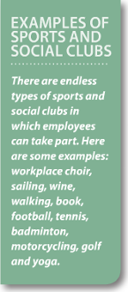 Examples of sports and social clubs