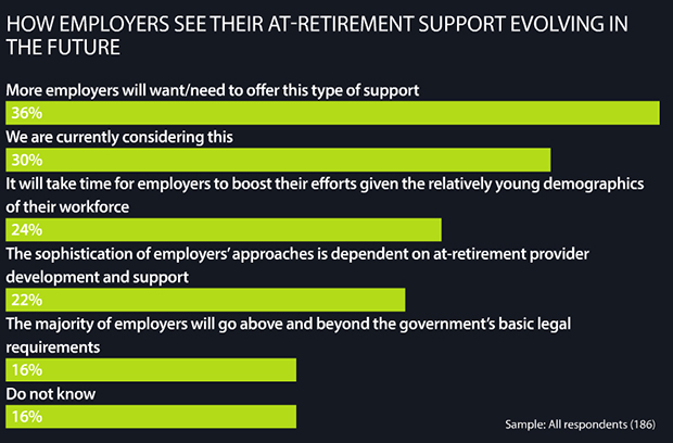 How employees see their at-retirement support evolving in the future